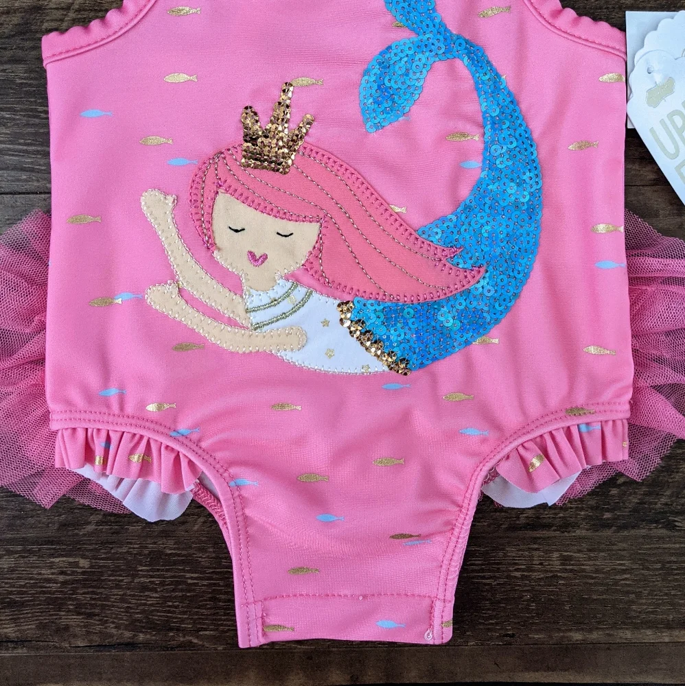 NWT Mud Pie Pink Mermaid Swimsuit